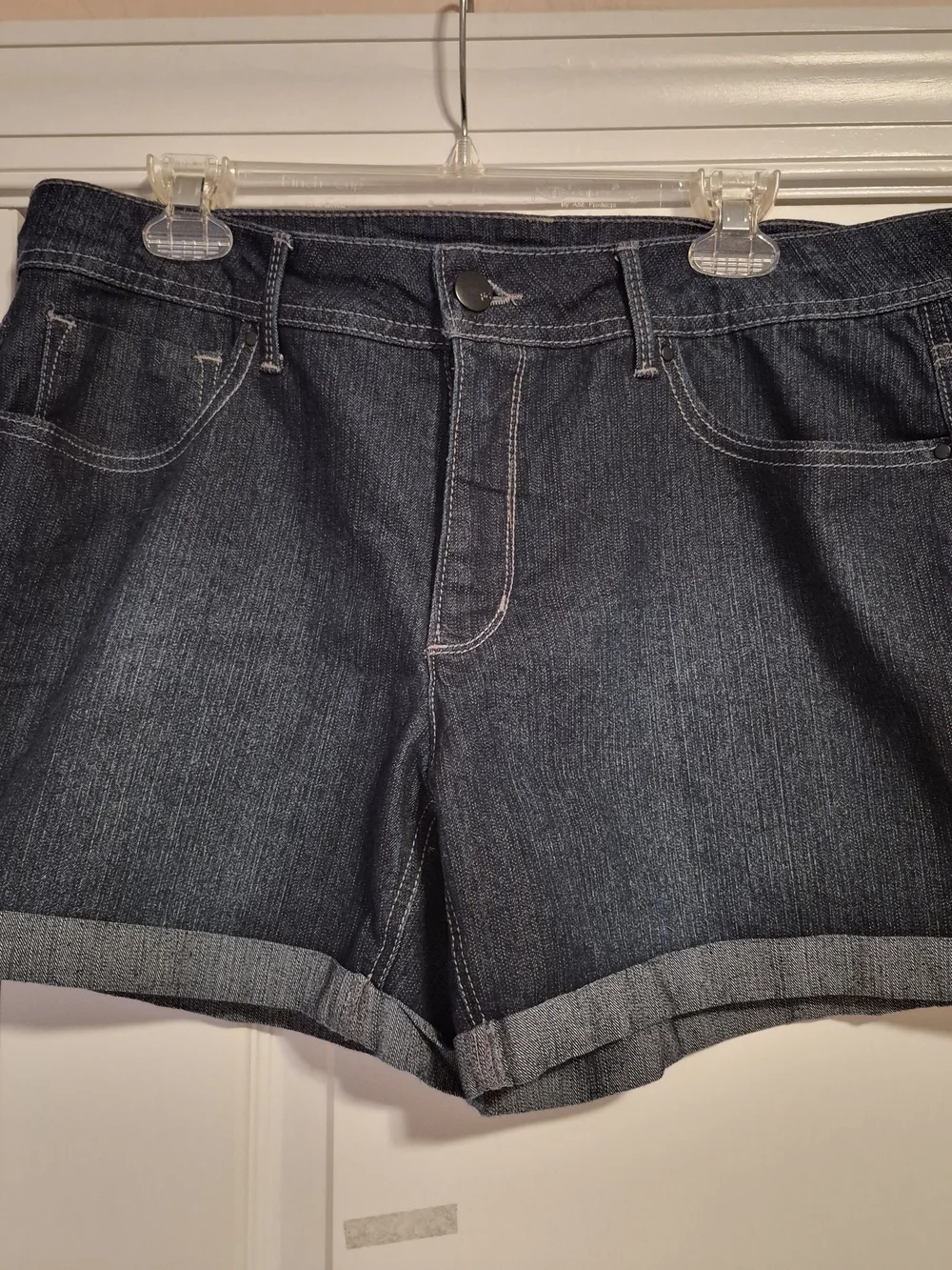 Faded Glory Dark Blue Cuffed Denim Shorts